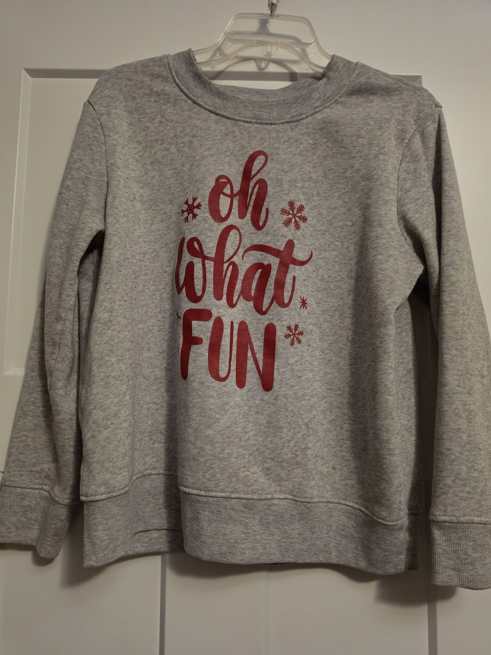 Target Gray Crewneck Sweatshirt with Red 'Oh What Fun' Script